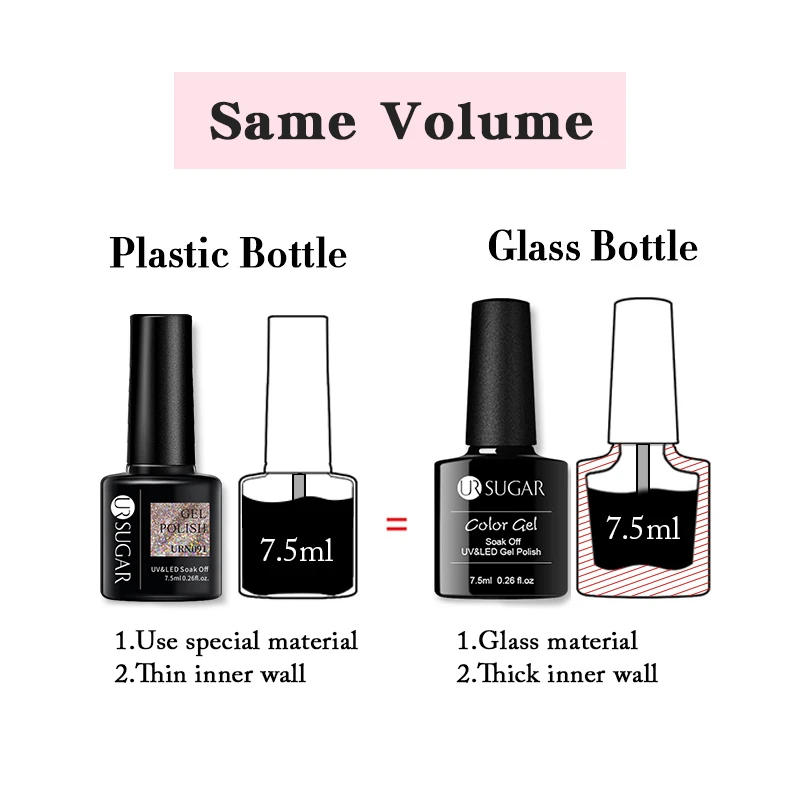 UR SUGAR 7.5 مللي بريق الوردي الترتر هلام طلاء الأظافر شبه دائم نقع قبالة UV LED مسمار الفن ورنيش هلام DIY بها بنفسك مانيكير #6