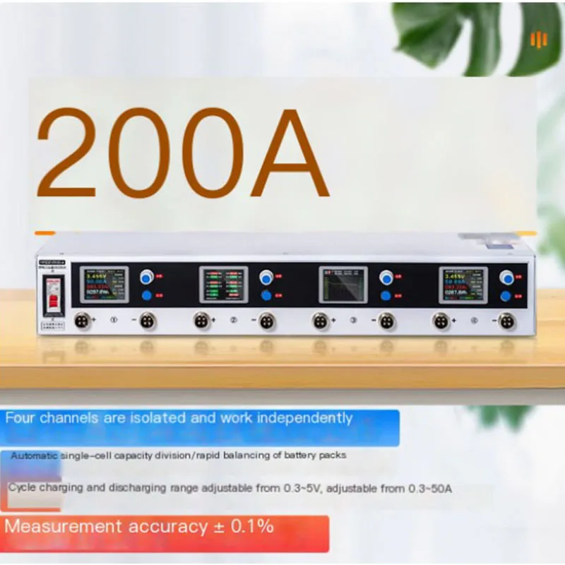 عالية الدقة 4 قناة 5 فولت 50A تهمة كاشف التفريغ بطارية حزمة الجهد التوازن بطارية ليثيوم اختبار السعة