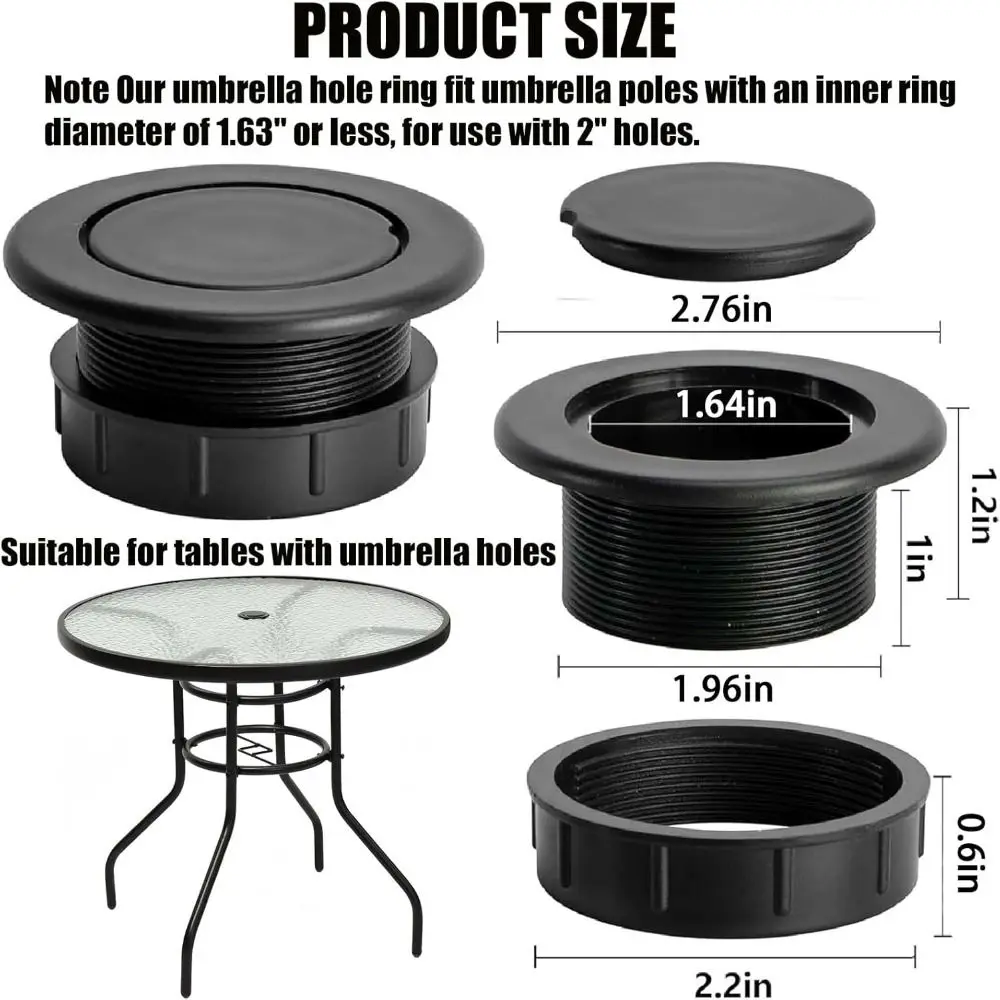 Extra Thick Patio Umbrella Hole Ring Plug Cap Weatherproof Durable Yard Parasol Hole Cover Insert Garden Tool
