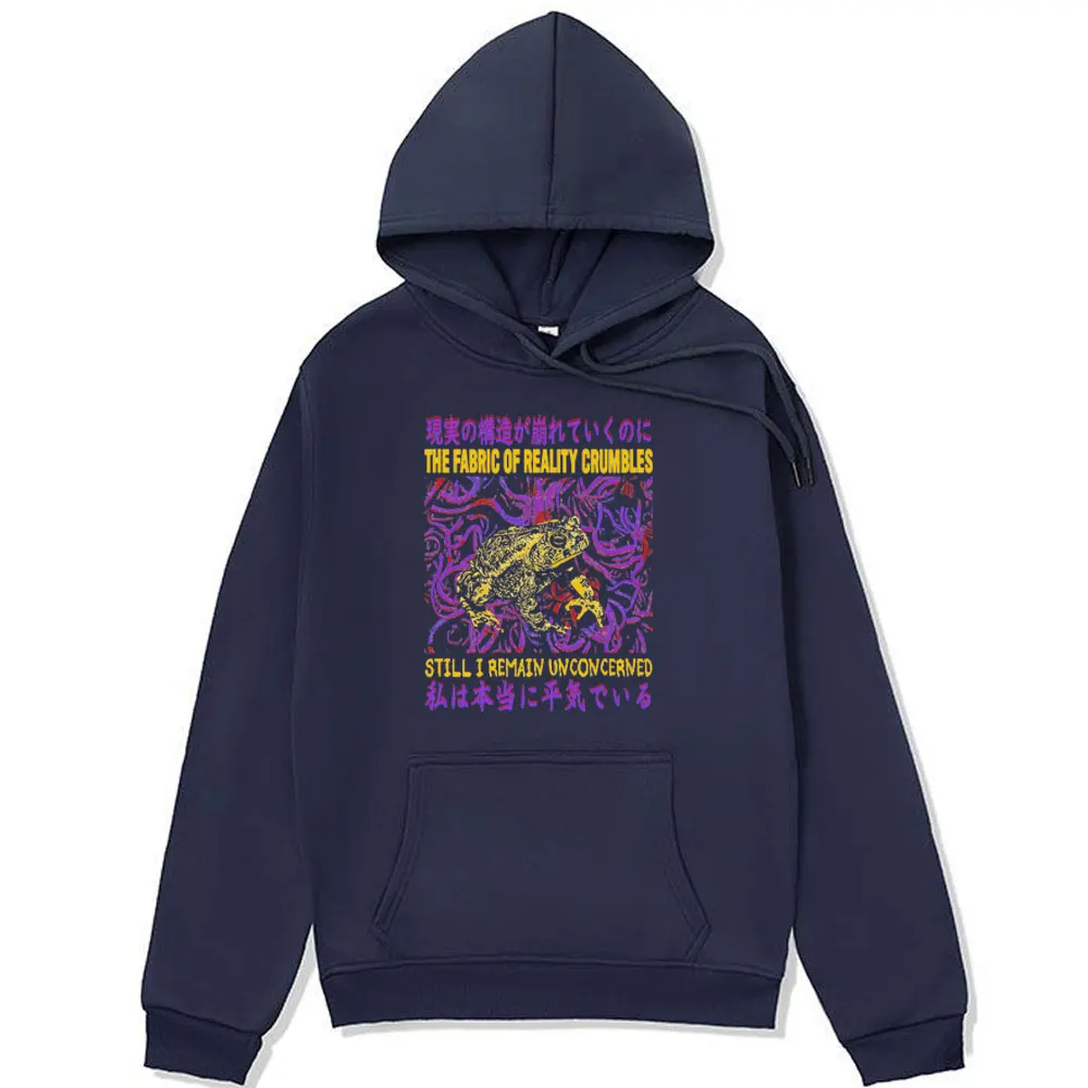 Reality Crumbles Frog Funny Hoodie Men Women Fashion Oversized Long Sleeve Sweatshirt Winter Hip-hop Harajuku Fleece Pullover