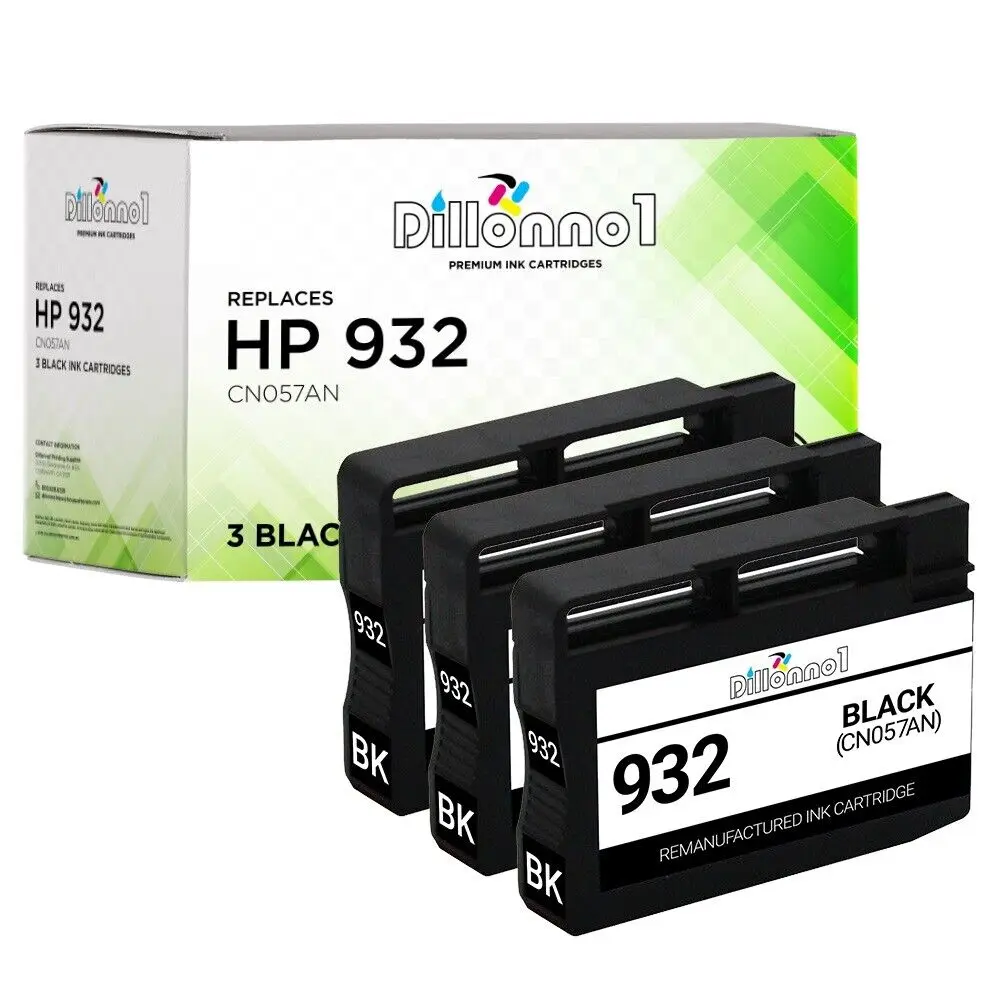 3 Pak untuk HP932 932 (CN057) Tinta Hitam untuk HP Officejet 6100 6600 6700 7610