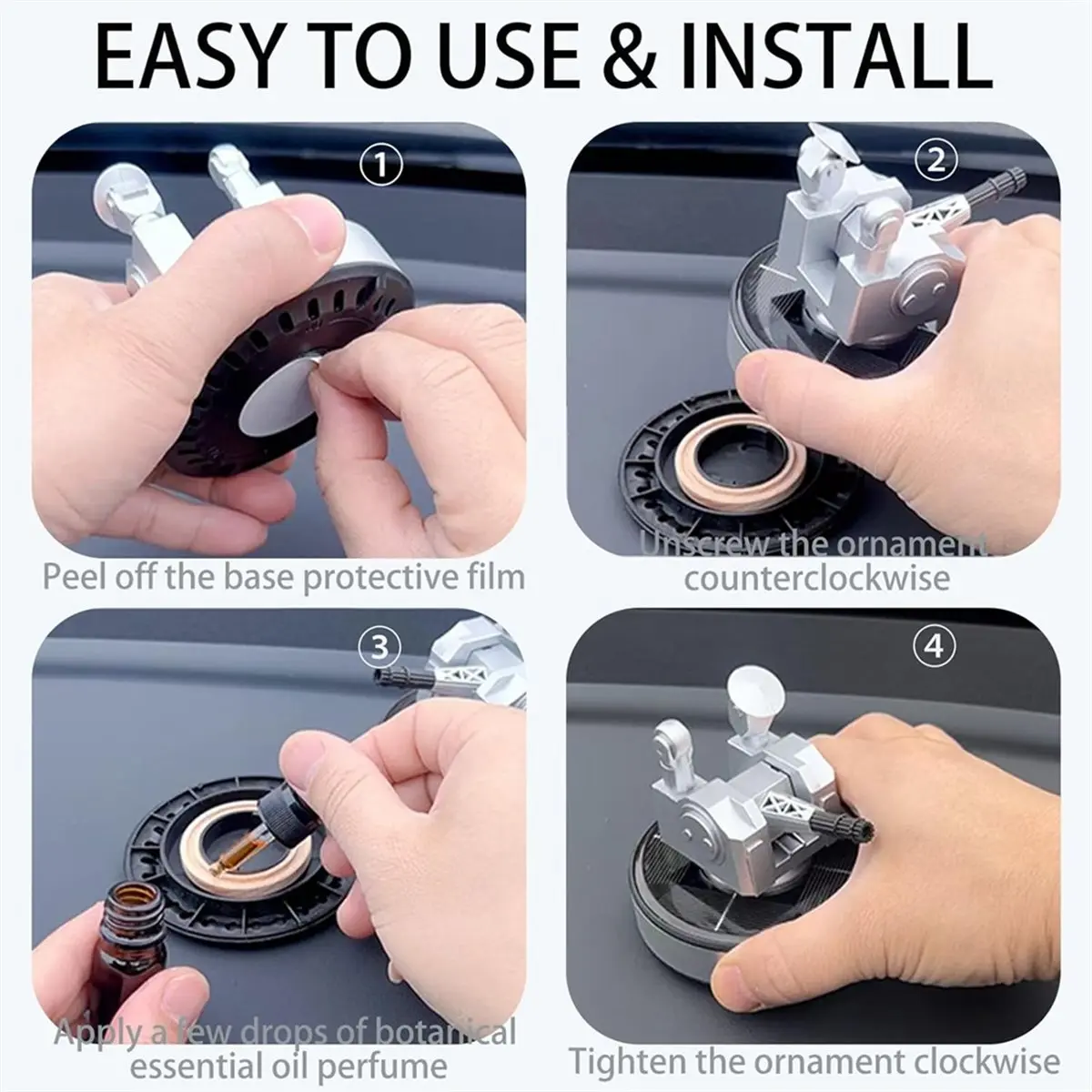 FLASH SALE- Vehicle Car Air Freshener Solar Powered Rotating Aromatic Diffuser for Car Interior Dashboard Roof Decoration