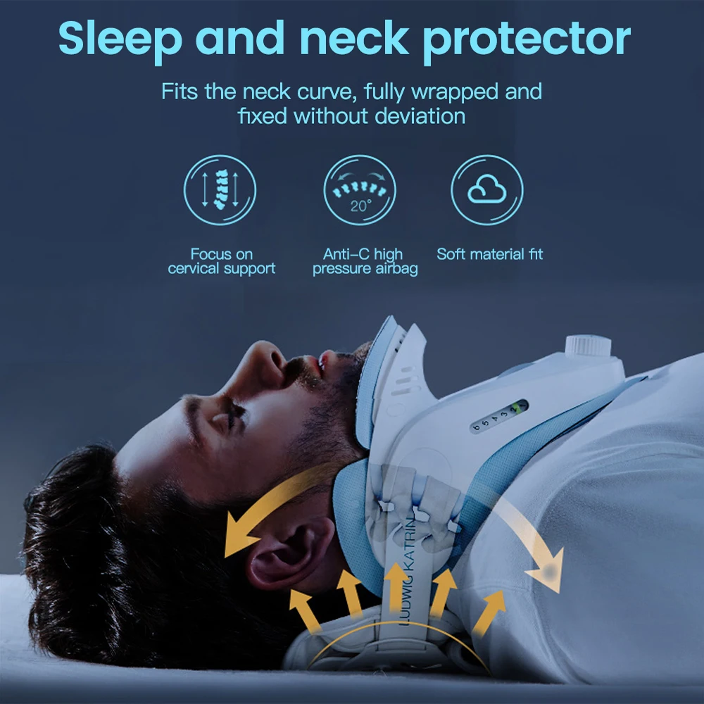 Cervical Traction Device Neck Stretcher Neck Posture Corrector Neck Brace Cervical Stretch Care Neck Support Neck Massager