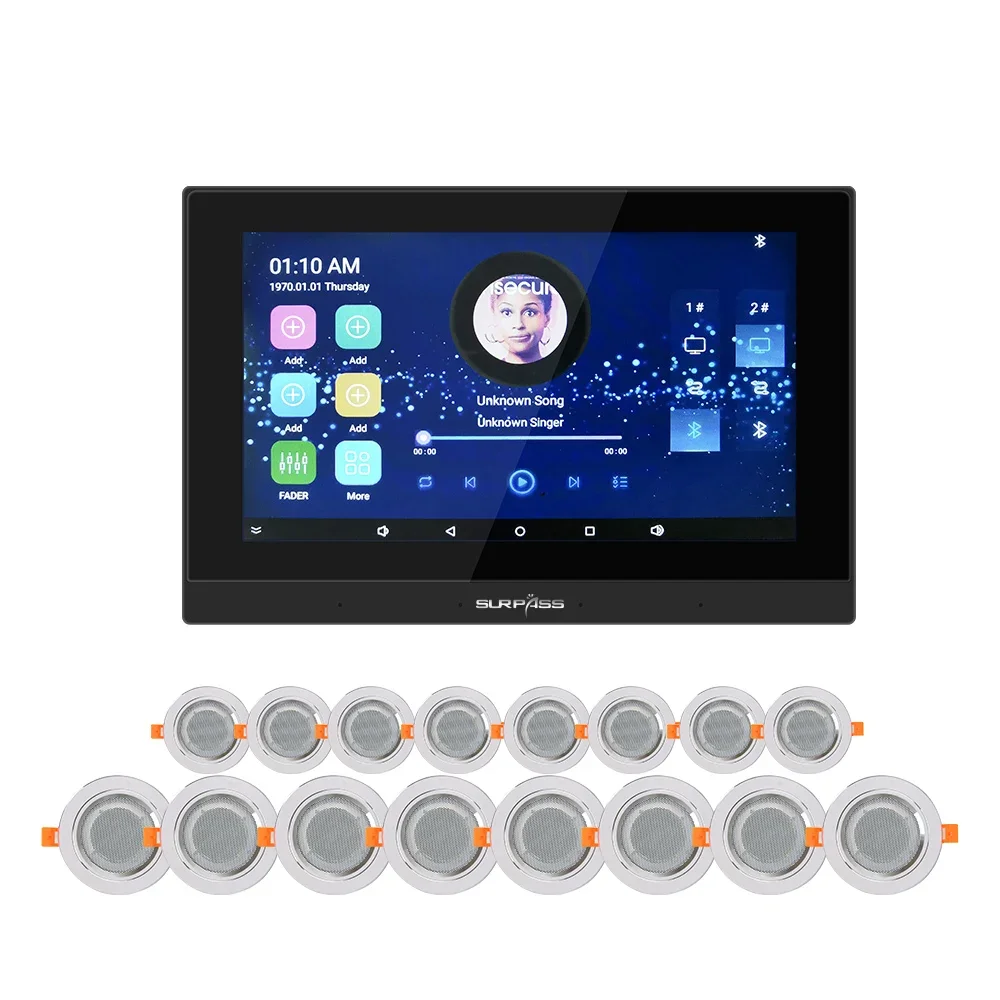 Wall Amplifier BT Smart Home Sound System Multi Room Control Stereo Tablet Screen