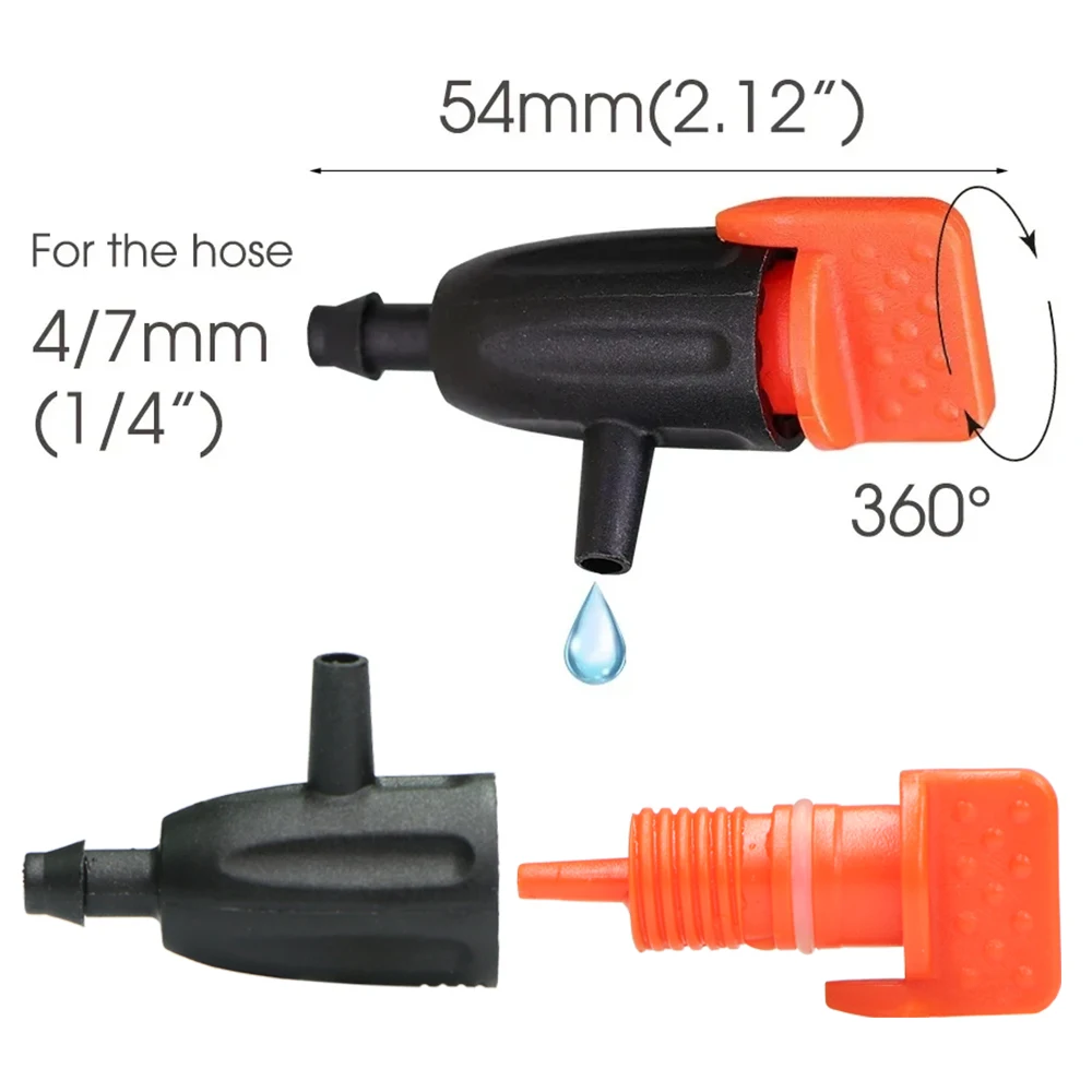 10/20pcs Garden Adjustable Dripper 1/4\