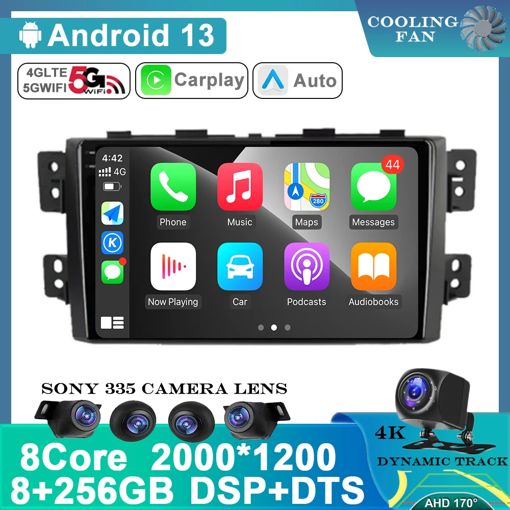 

9"Android 13 Carplay Auto For Kia Borrego Mohave 2008 2009 2010 2011 2012 Multimedia Stereo Player GPS Navigation Wifi FM System