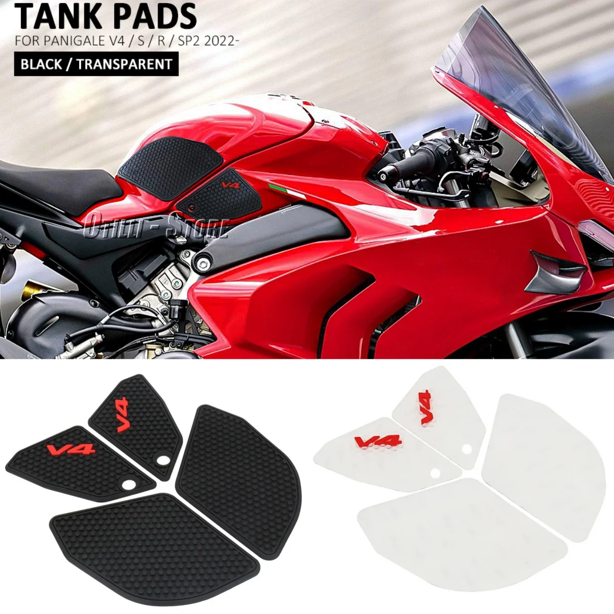

Motorcycle Fuel Tank Pad Rubber Side Tankpad Sticker Protection Decal For Ducati Panigale V4 V4S PANIGALE V4R V4SP2 2022 2023