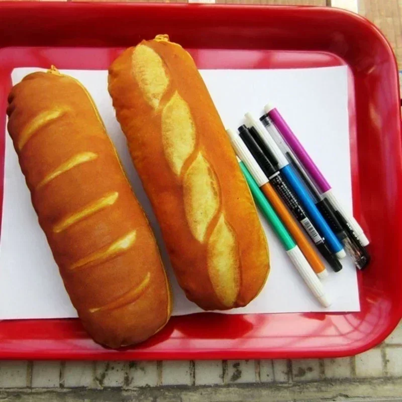 New Kawaii Bread Shape Pencil Case Large Capacity Fun Personality Pencil Case Childrens Gift Back To School Cute Stationery