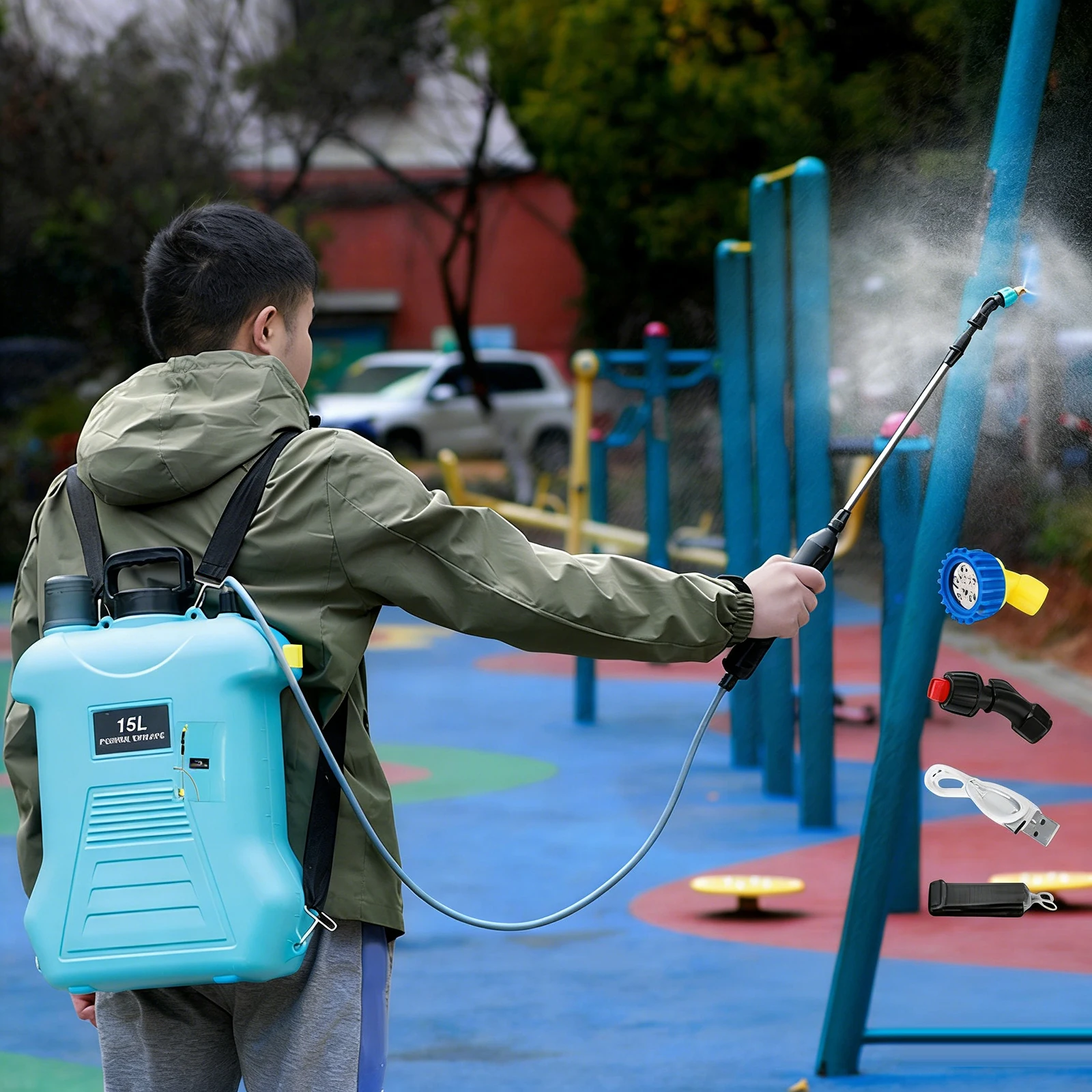 4 Gallon/15L Battery Backpack Sprayer with Shoulder Strap Electric Backpack Garden Sprayer for Orchard Lawn Garden & Home Use