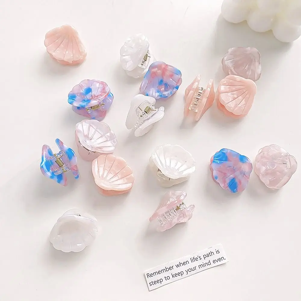 Creative Acetate Shell Shape Hair Clips Fan Shape Mini Mini Hairpin Korean Style Cartoon Small Hairgrips Female/Children