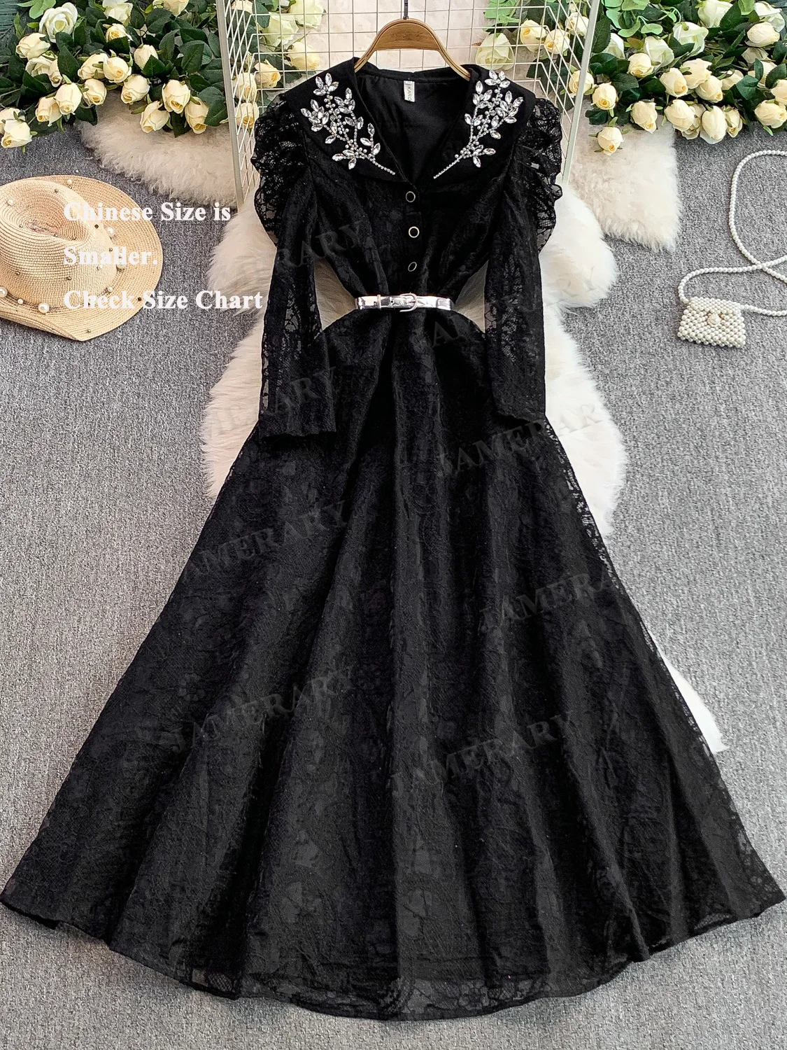 Rhainstone Kristal Herfst Borduren Formele Avondjurken Vrouwen Lange Mouw Maxi Kanten Jurk Party Gehaakte Hol Vestidos