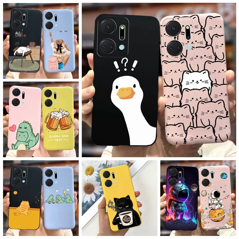 For Honor X7a Case RKY-LX1 RKY-LX2 Cute Fashion Cartoon Cover Soft TPU Phone Case For Honor X7a X 7a HonorX7a Back Covers Bumper