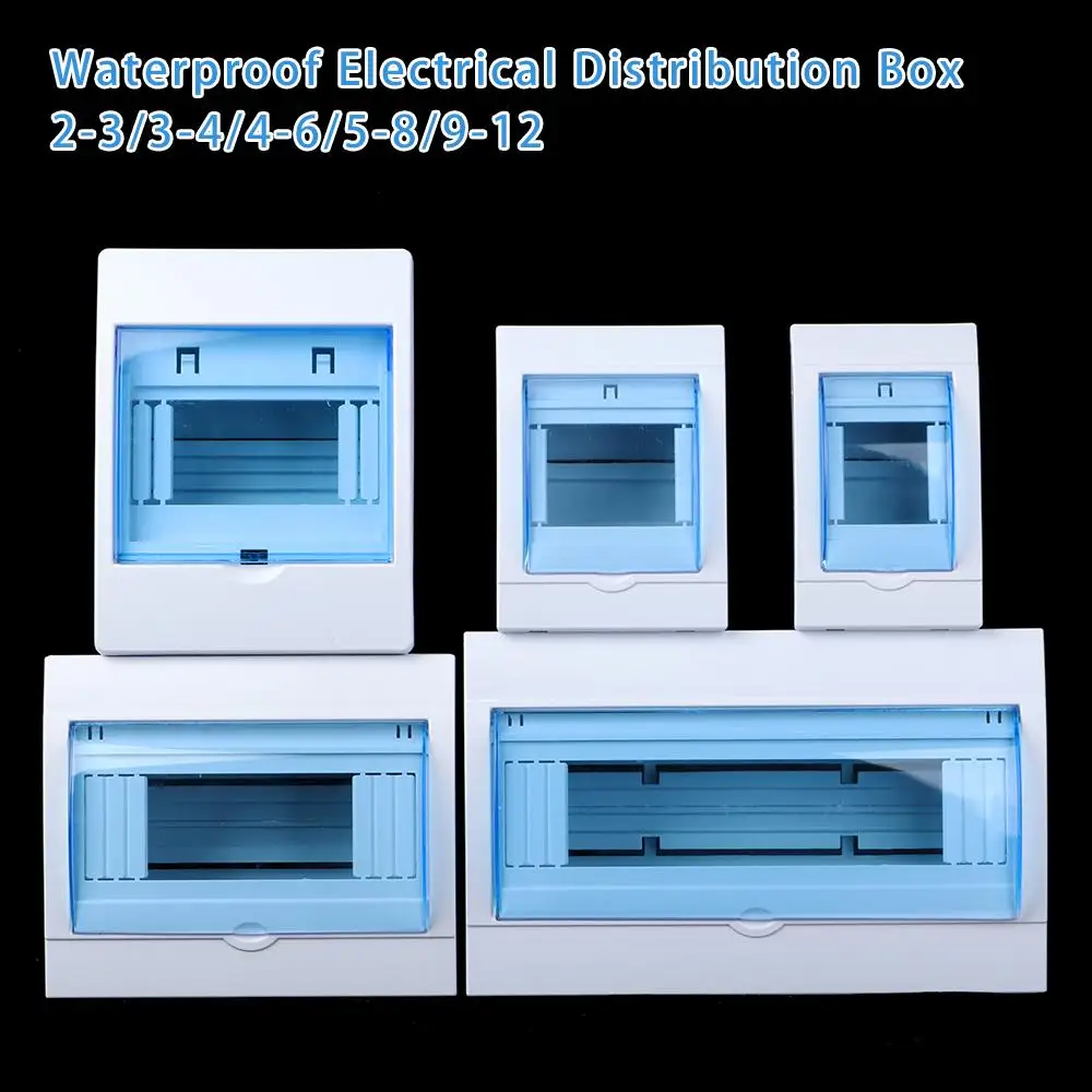 2-3/3-4/4-6/5-8/9-12 Ways Circuit Breaker Distribution Protection Box Indoor Wall Mount Plastic Box Electric Transparent Cover