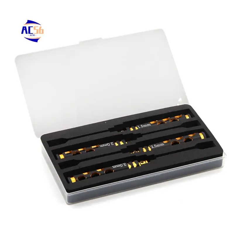 

AC56-RC Инструмент для ремонта моделей автомобилей и моделей самолетов Титановое лезвие 1,5 2,0 2,5 3,0 мм Набор шестигранных отверток