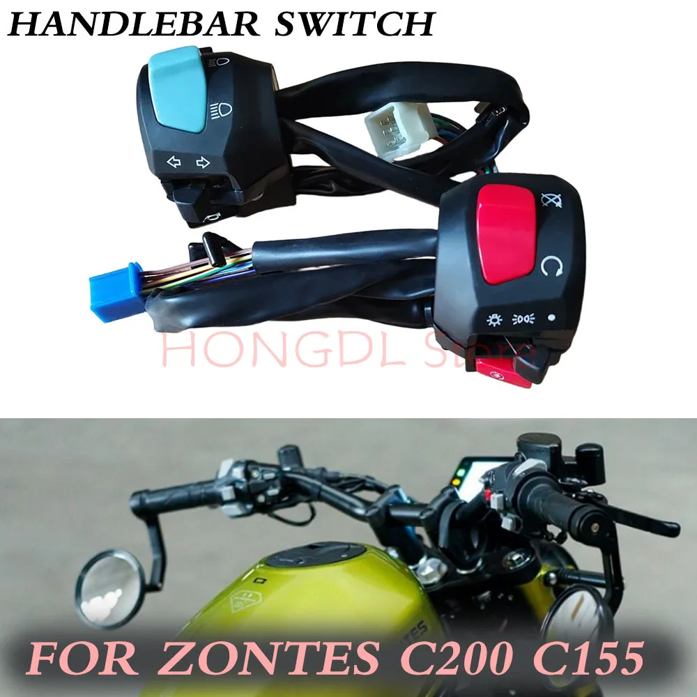 New For ZONTES C200 200C C155 155C Handle Bar Switches With Choke Horn Turn Signal Headlight Electric Start Handlebar Switch