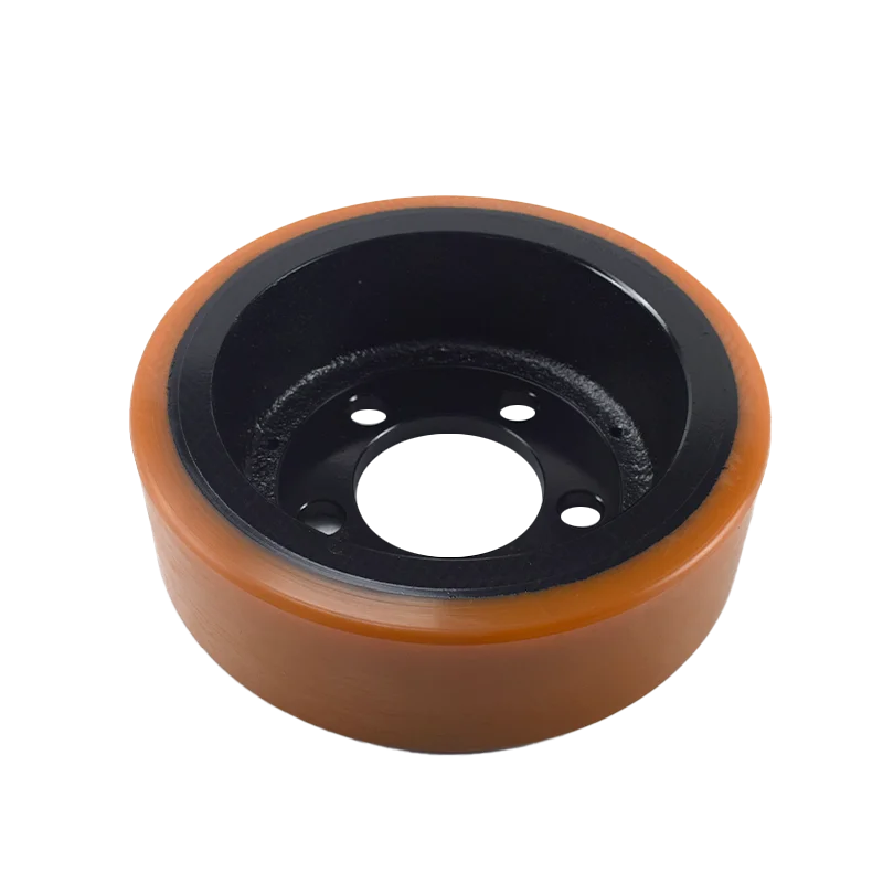 Drive Wheel PU Forklift Wheel Rubber Bandaged Steel Rimmed 248*75*80(5 holes)for Forklift Truck