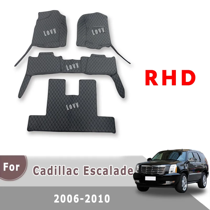 

RHD Carpets For Cadillac Escalade 2010 2009 2008 2007 2006 (7 seats) Car Floor Mats Interior Accessories Waterproof Rugs Parts