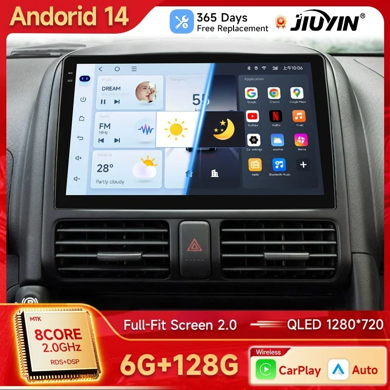 JIUYIN Car Radio For Honda CR-V CRV 2 2001 2002 2003-2006 Wireless Carplay Android 14 Auto Multimedia GPS autoradio 4G WIFI DSP
