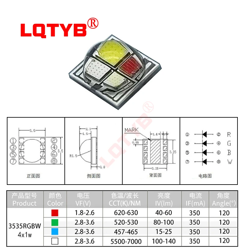 Perline LED a diodi emettitori di luce ad alta potenza 3535rgbw luce rossa, verde, blu e bianca, invece di saldare substrato di alluminio da 20mm