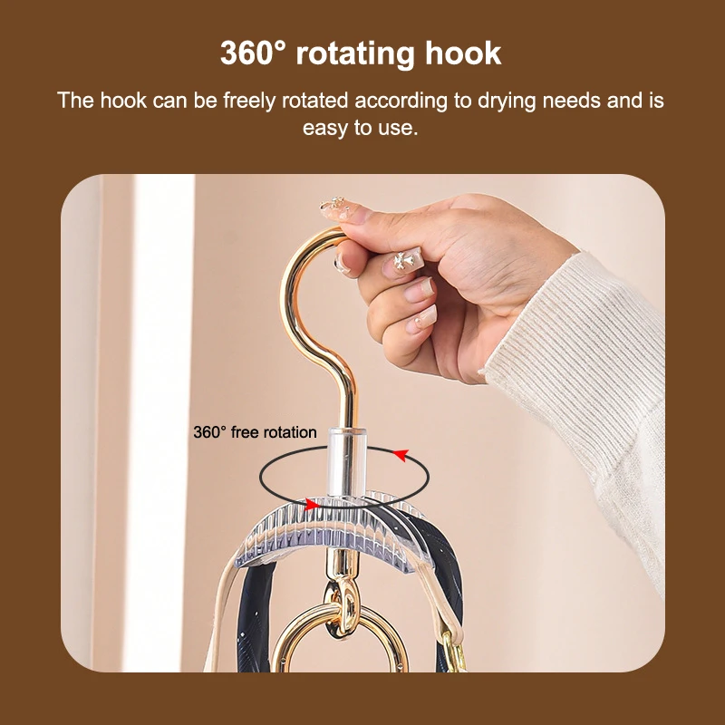 360 Rotating Multifunctional Hanger Punch Free Bag Scarf Coat Hook Household Wardrobe Storage Organizer view 4