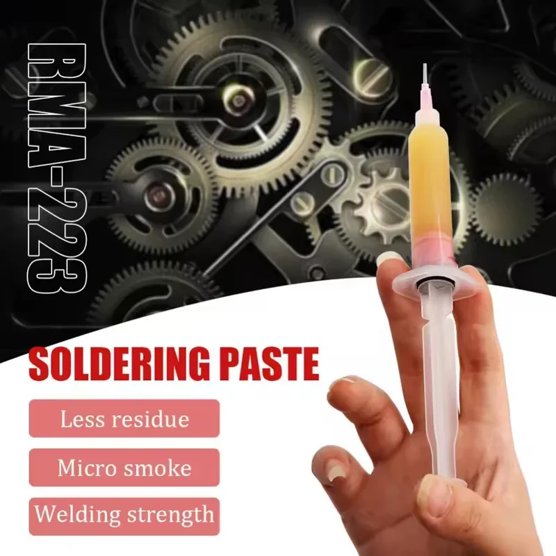 

10cc RMA-223 for Solder Paste Welding Oil Flux for Reballing Repair Soldering Welding Paste with Syringe Plunger Nozzles