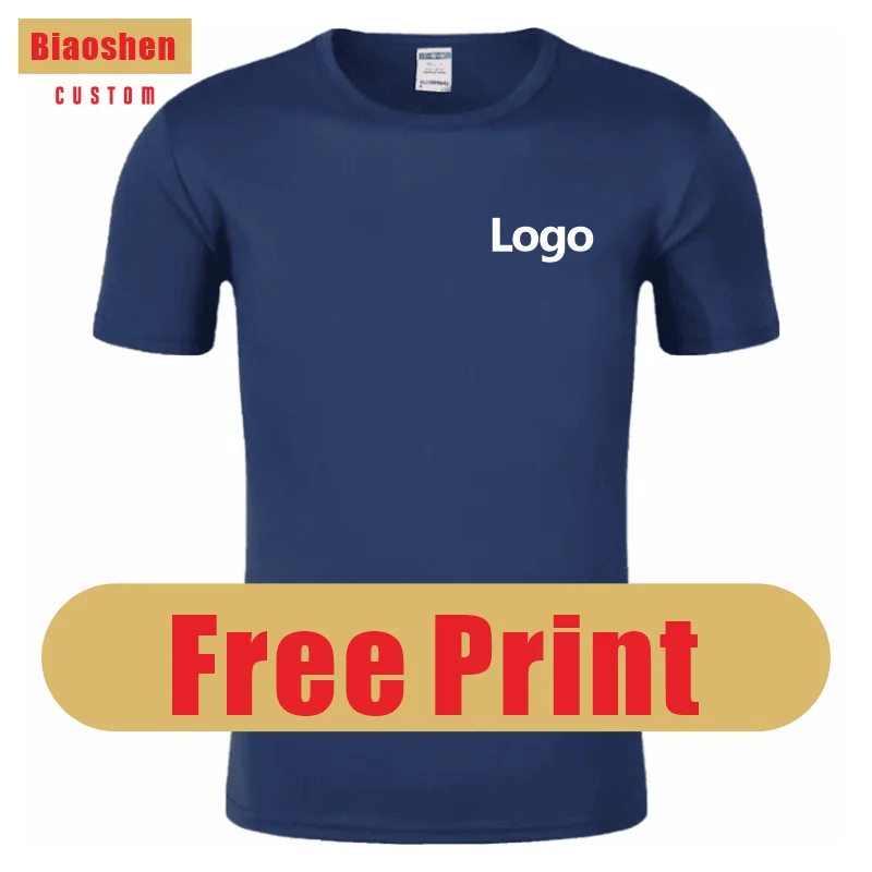 

BiaoShen Quick-Drying Breathable Sports T Shirt Custom Logo Embroidery Printed Personal Group Design Summer Men And Women Tops