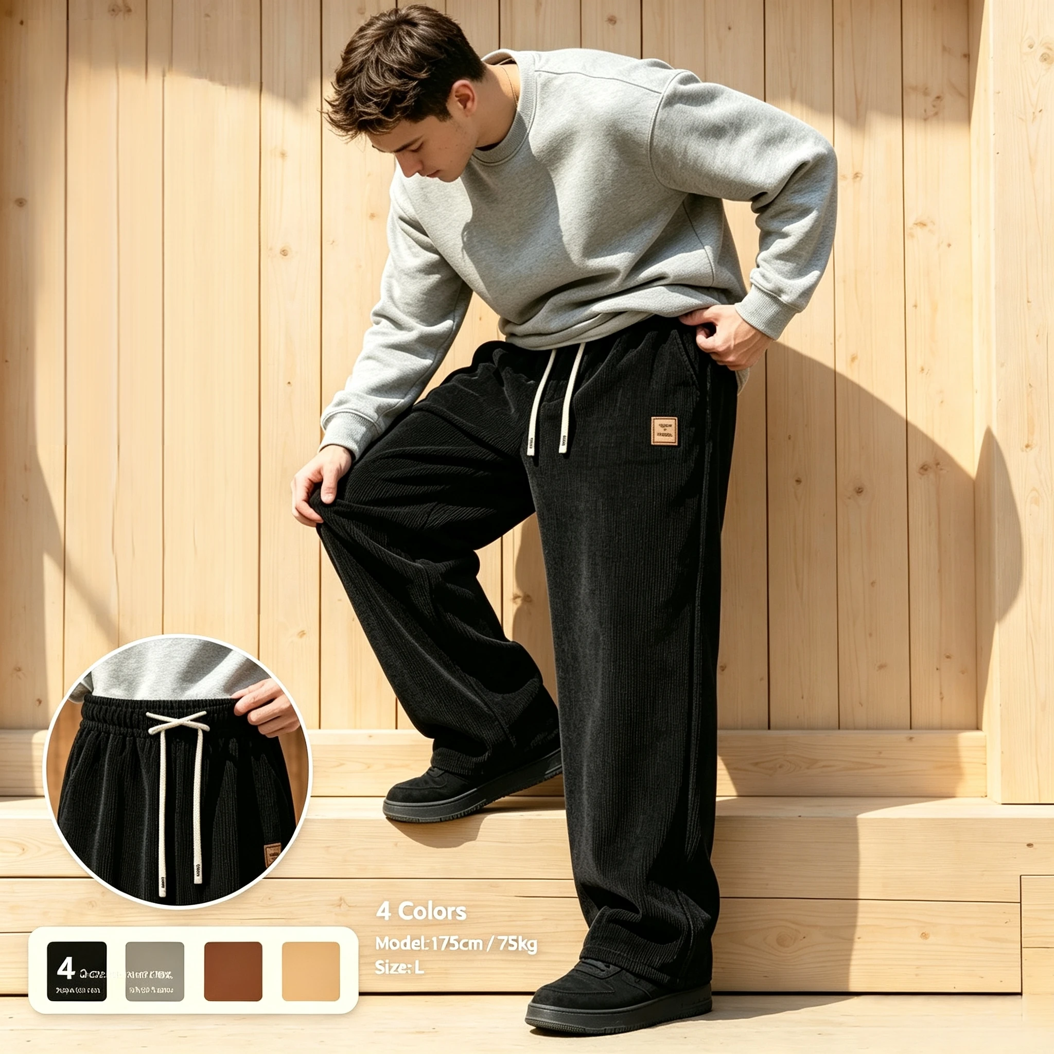 Herren Composite-Fleece Freizeithose, Kältehose, Arbeitskleidung, Jogginghose und Sweatpants für Männer – Detail 5