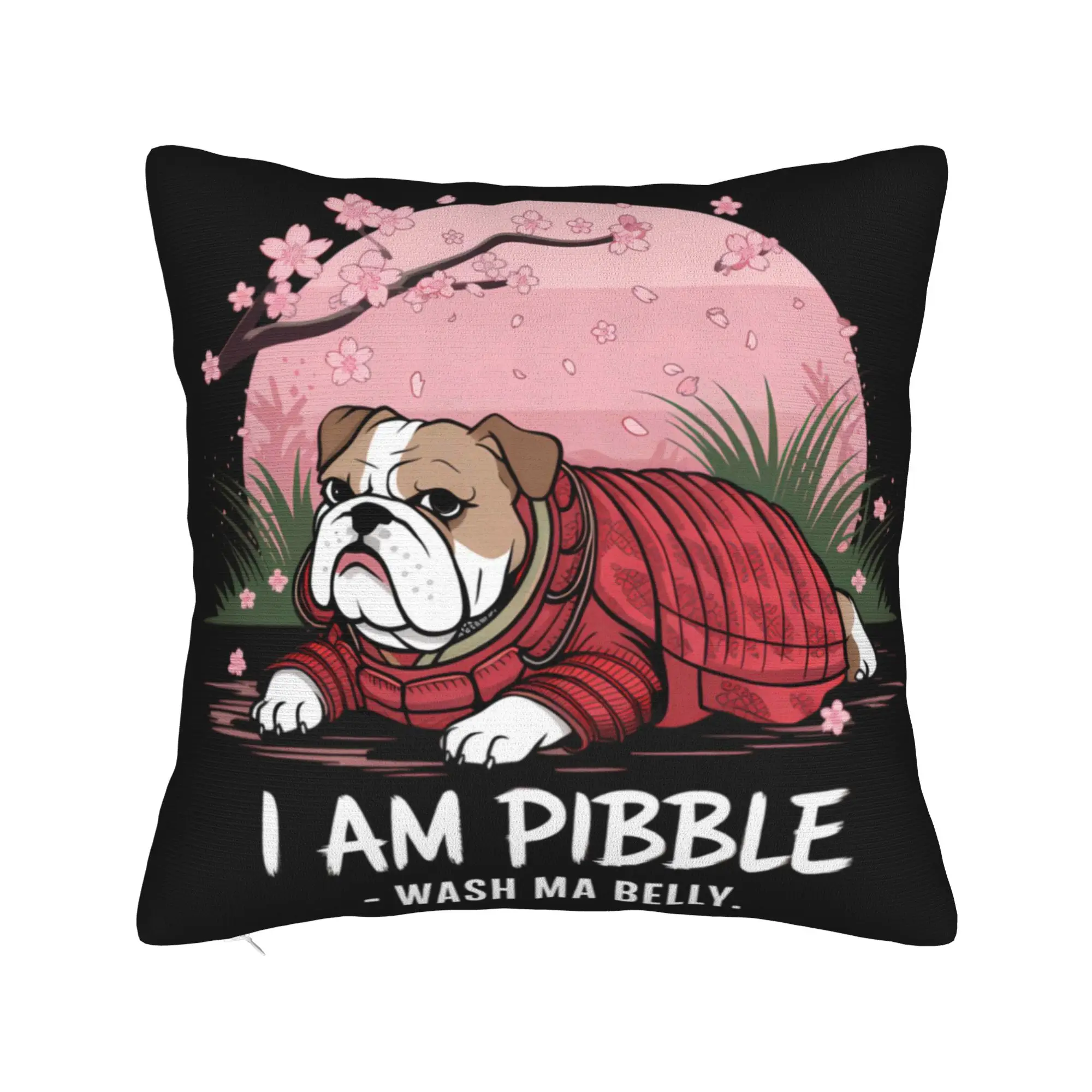 Meme Cute Funny Dog Animal Humor Pitbull Pibble Pillow Cover  Kawaii Pillow Case For Sofa Car Home Decor Soft Cushion Cover Gift