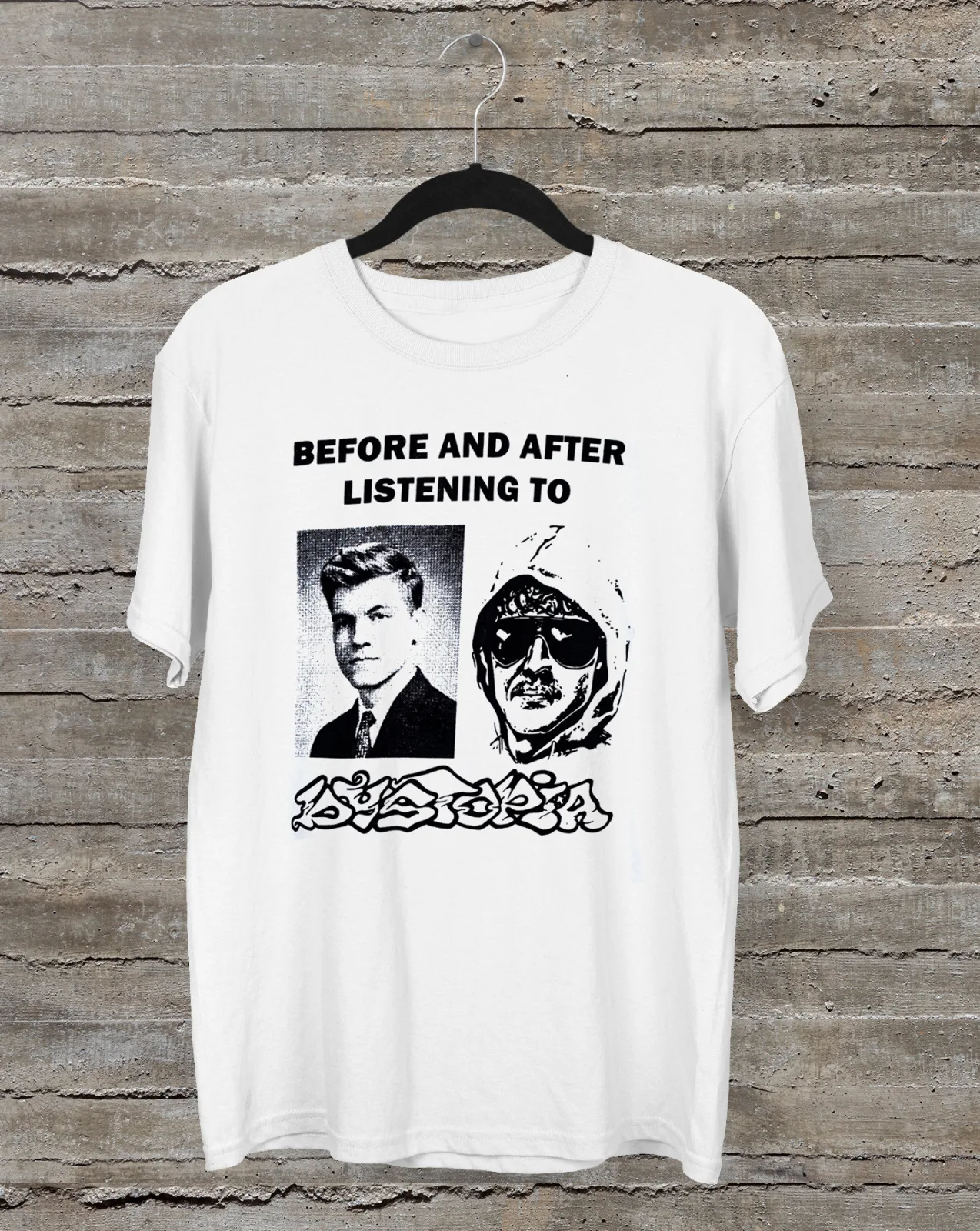 Before and After Listening To Dystopia Shirt Classic White Unisex S-5XL LE294