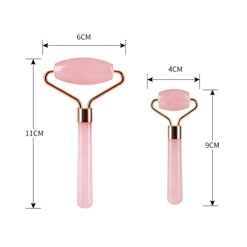 2 Size Single Head Natural Crystal Roller Facial Massage Small Large Men Women Eye Face Neck Thin Lift Relax Healing SPA Tools