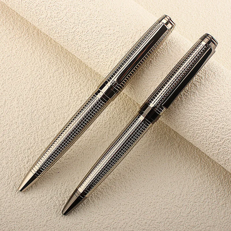 

New Metal Ballpoint Pen 0.5mm Black Adult Office Writing Oil-based Rotating Out of The Core Students Daily Writing Practice Pen