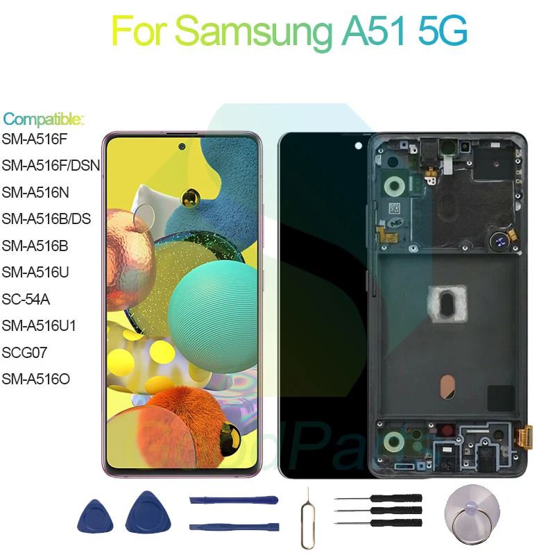 For Samsung A51 5G Screen Display Replacement 2400*1080 SM-A516F/U/U1/N/B/O/DS/DSN SC-54A,SCG07 A51 5G LCD Touch Digitizer