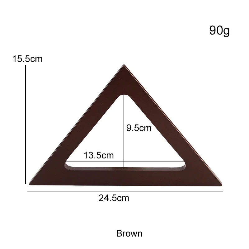 Manijas triangulares de madera maciza para hacer bolsos, marcos de monedero, 2 piezas, 24,5 cm, accesorios al por mayor