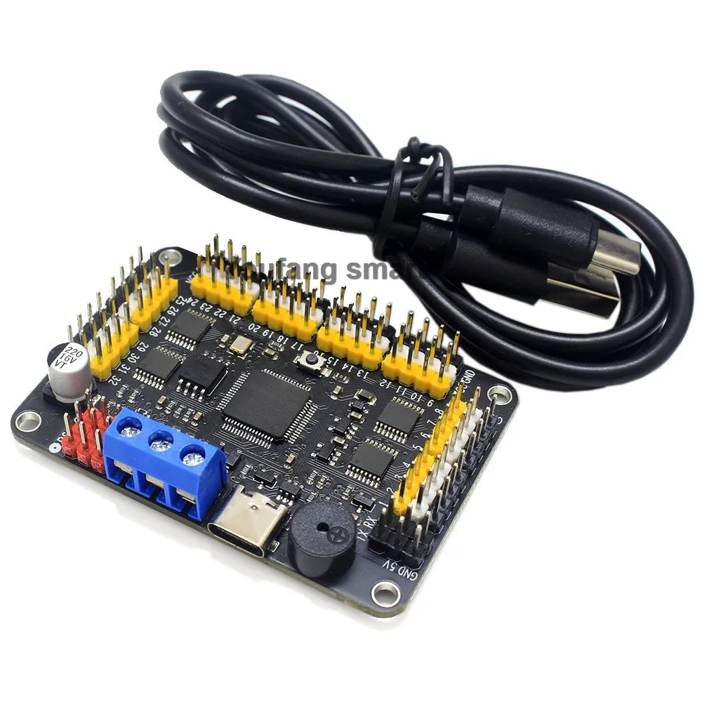 

32 Channel Robot Servo Control Board Servo Motor Controller for Windows for Mac PS2 Wireless Control Kit USB/UART Connection Mod