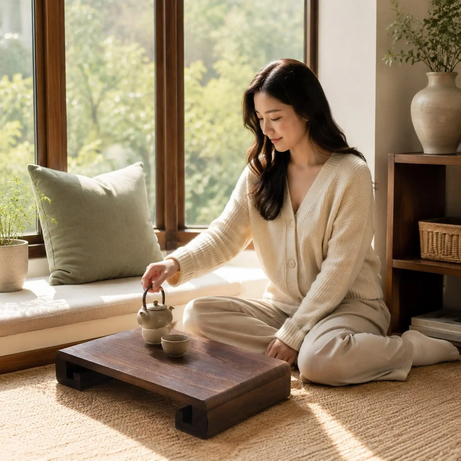 mesa-de-cafe-baixa-tatami-facil-de-usar-mesa-tatami-que-economiza-espaco-mesa-de-altar-para-cerimonia-do-cha-em-casa