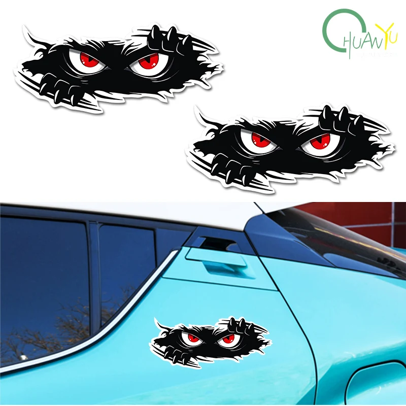 Lustiger Monster-Aufkleber, wasserfest, 3D-Vinyl, selbstklebend, lustiger Anime, niedliche Auto-Spähen-Monster-Autoaufkleber