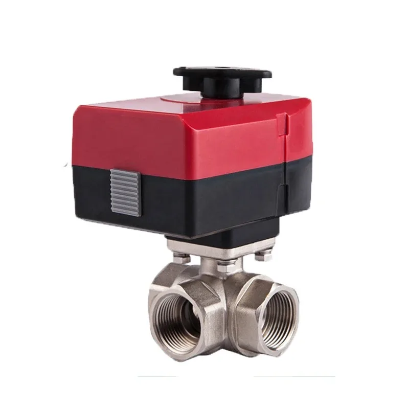 L Type DN20 Three Way Ball Valve Electric Actuators 3-way Motorized Integrated Electric