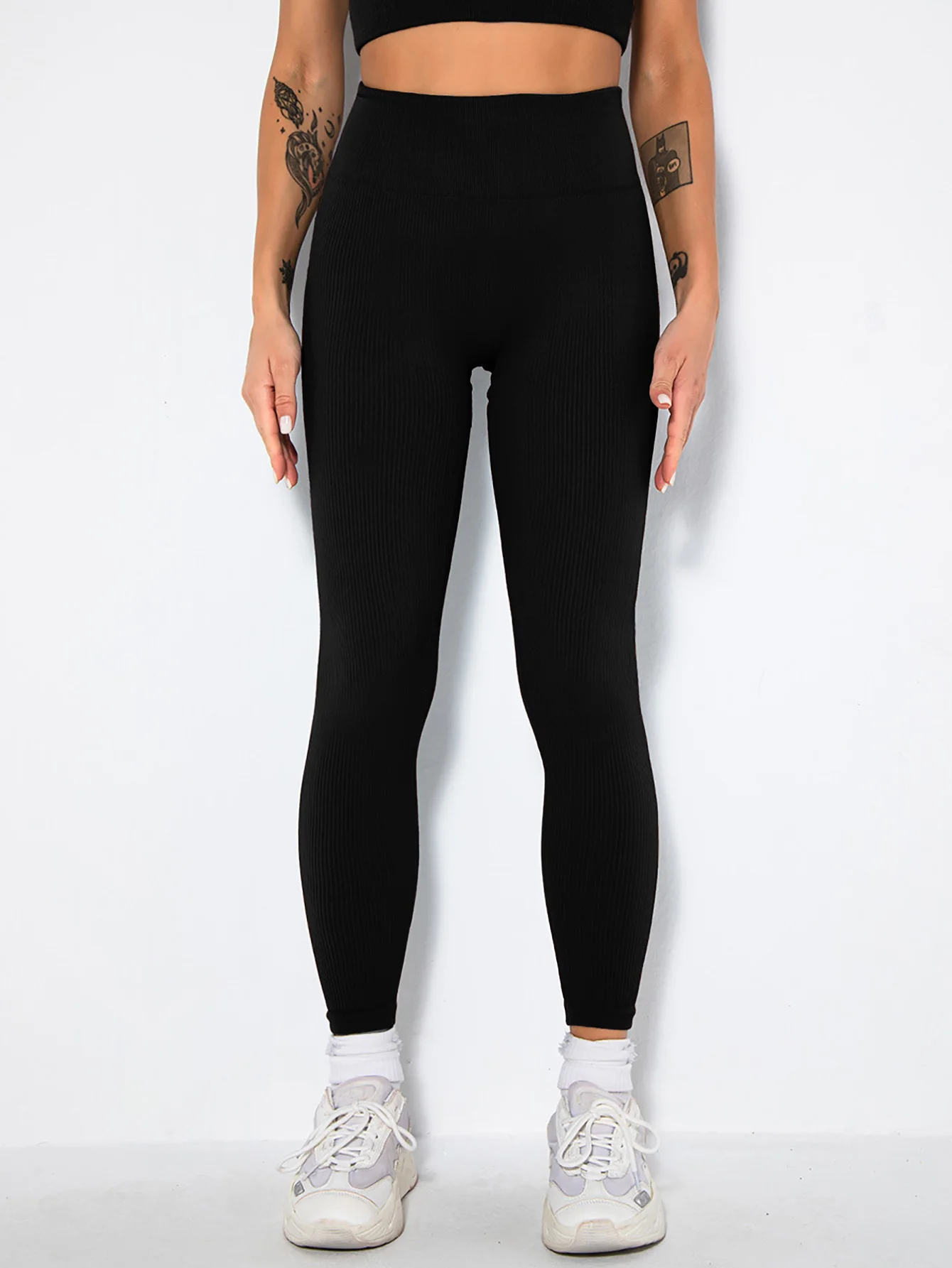 Leggings de yoga taille haute sans couture, pantalon de sport, fitness, doux, amincissant, bureau américain