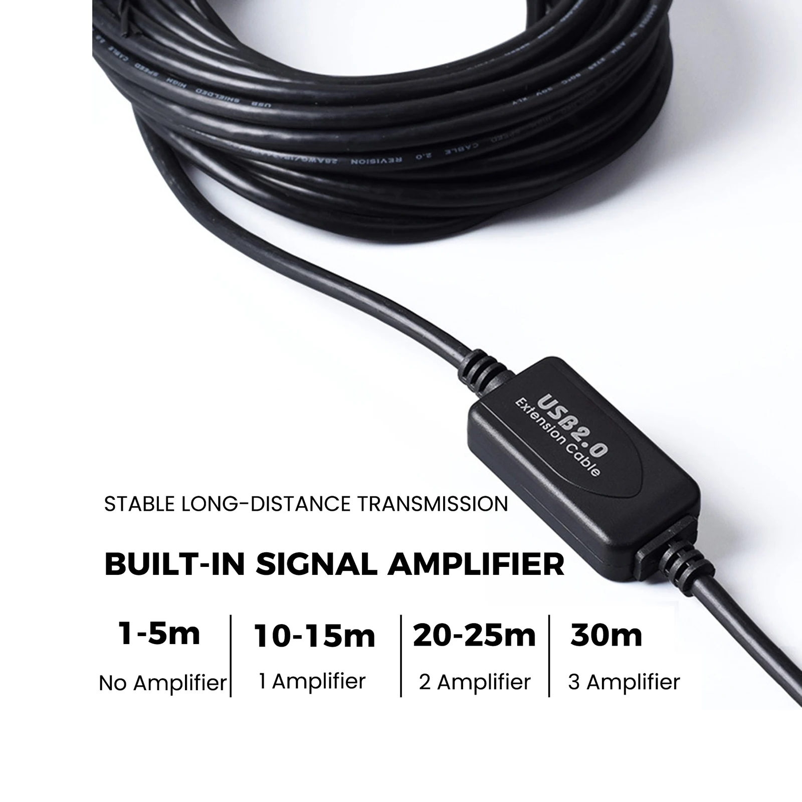 Szybki przedłużacz USB 2.0 o długości 5M 10M 12M 15M 20M 25M 30M Kabel USB B do transmisji danych Skaner drukarki z kablem wzmacniacza sygnału — zdjęcie produktu 6