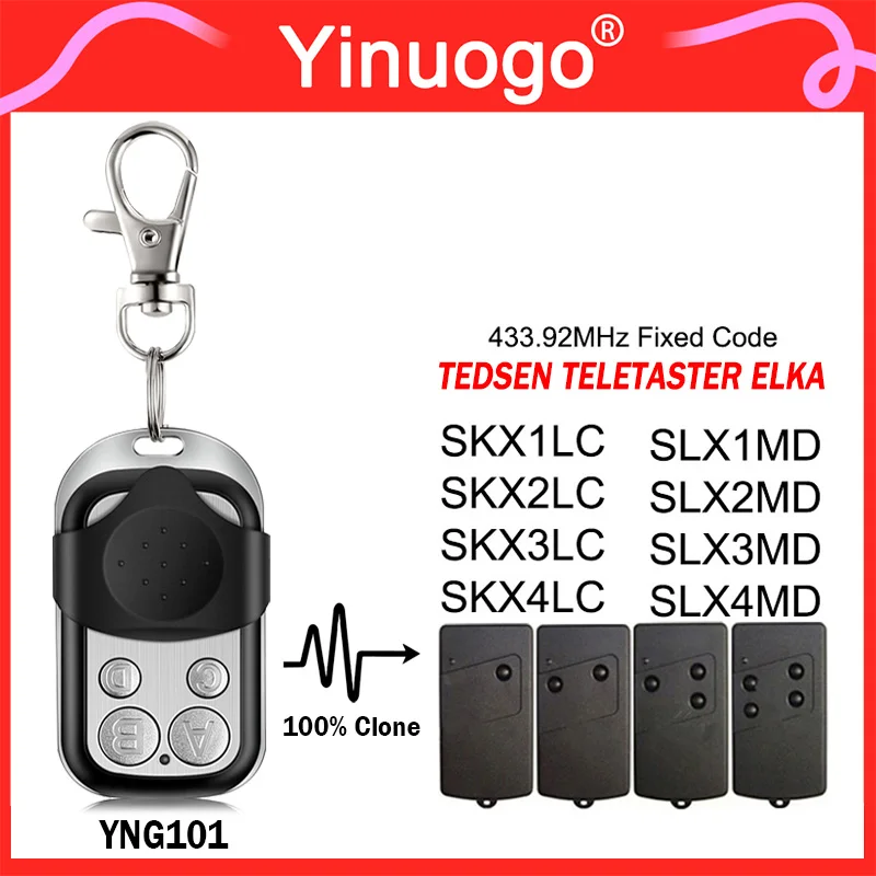 

For TEDSEN TELETASTER ELKA SKX1LC SKX12C SKX3LC SKX4LC SLX1MD SLX2MD SLX3MD SLX4MD 433MHz Fixed Code Garage Door Remote Control