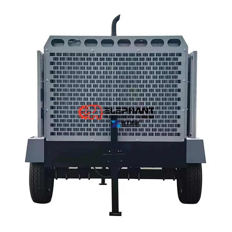 A2Portable Petrol Air Compressor for Road Works Durable Body Fit for Pneumatic Hammer and Cutting Tools