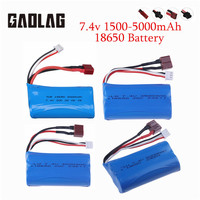 7.4V 1500/3000/3500/5000 mAh JST/T/SM Plug 18650 2S li-ion Battery for Wltoys 12423 10428 12429 12401 12402A RC Car Spare Parts