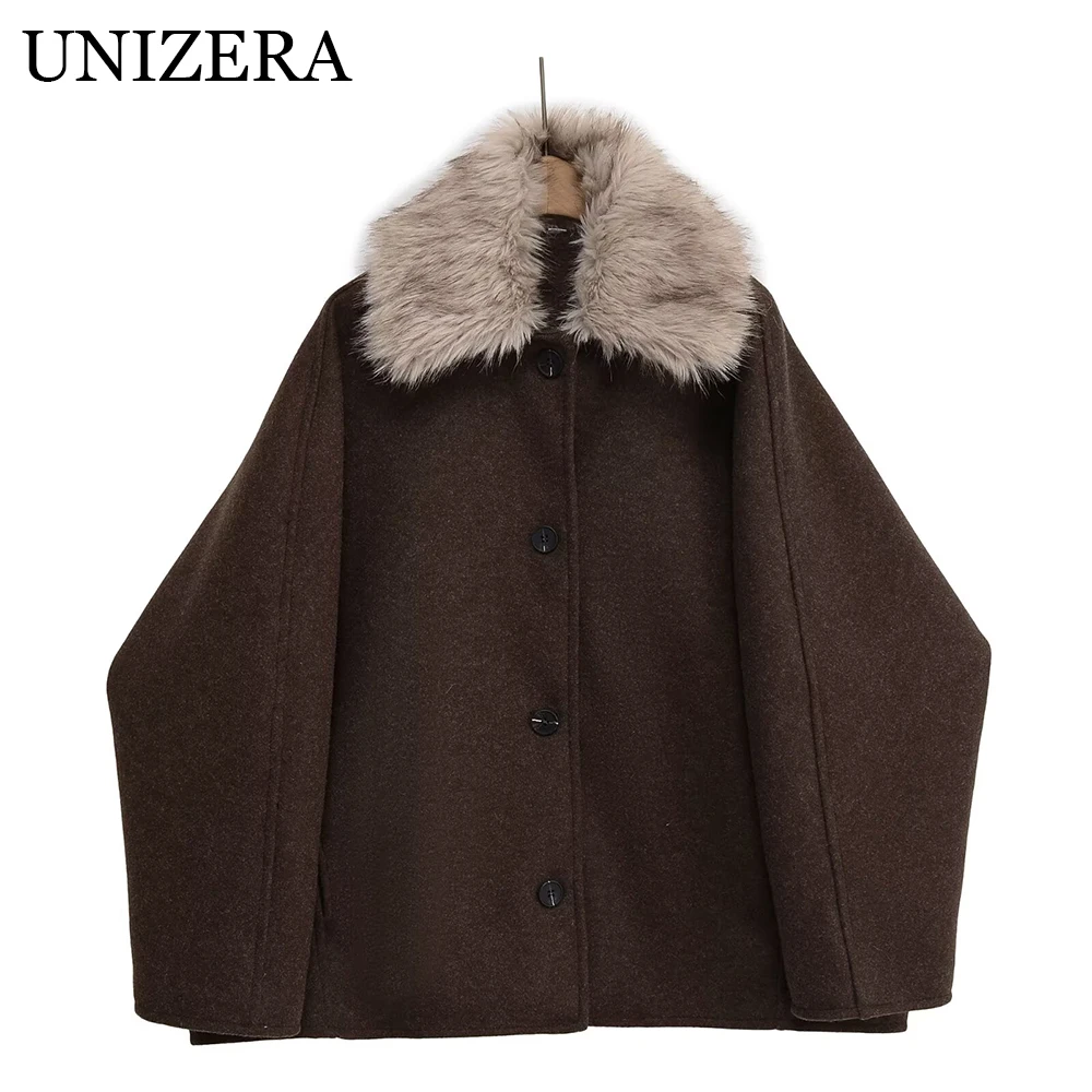 

European and American style autumn new women's clothing design, artificial fur effect jacket jacket jacket