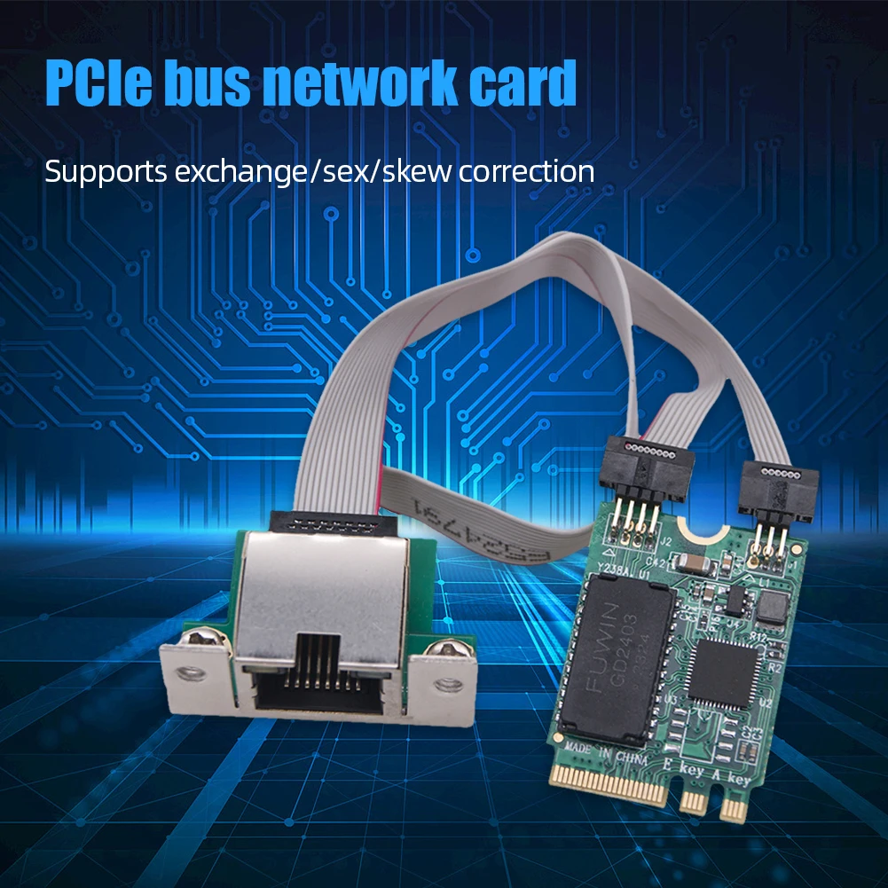 

M.2 Gigabit Ethernet Network Card 2.5G/1000/100Mbps M2 RJ45 PCIE Bus Network Card RTL8125BG Chip Mini PCIE