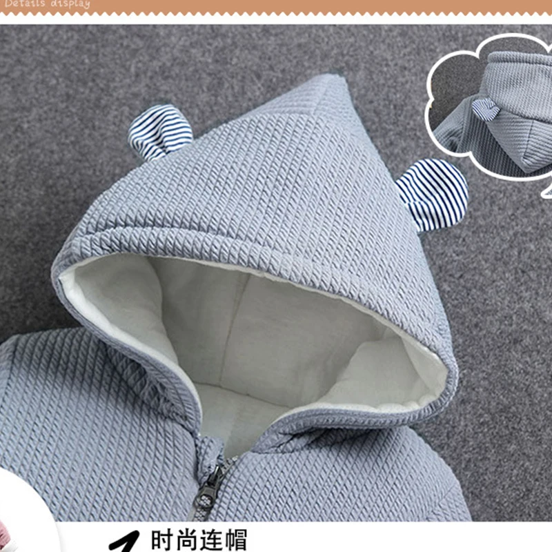 Autumn Winter Newborn Baby Clothes Bunny Baby Rompers Cotton Hoodie Newborn Girl Boy Cartoon Onesie Infant Costume Boys Outfits