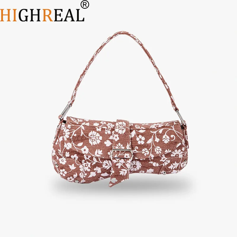 

New Fashion Women's Elegant Shoulder Bag Flower Pattern Fashion Women's Handbag High Quality Luxury Brand Women's Bag