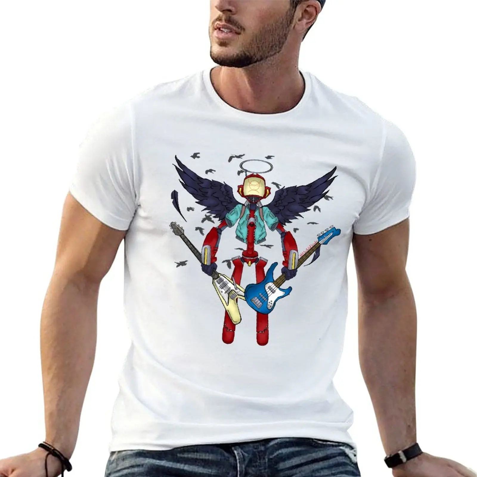 Camiseta FLCL Canti, camisetas gráficas para hombre, camiseta de algodón negra para hombre, camiseta lisa para hombre, paquete de camisetas