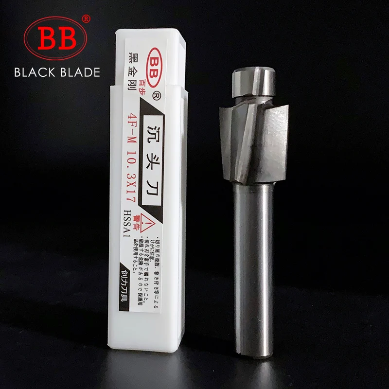 BB Piloted Counterbore Milling Cutter HSS Flat Bolt Hole Cap Screw Countersink Tool 4 Flutes Pilot M3 M20 Spot Router Slot Drill