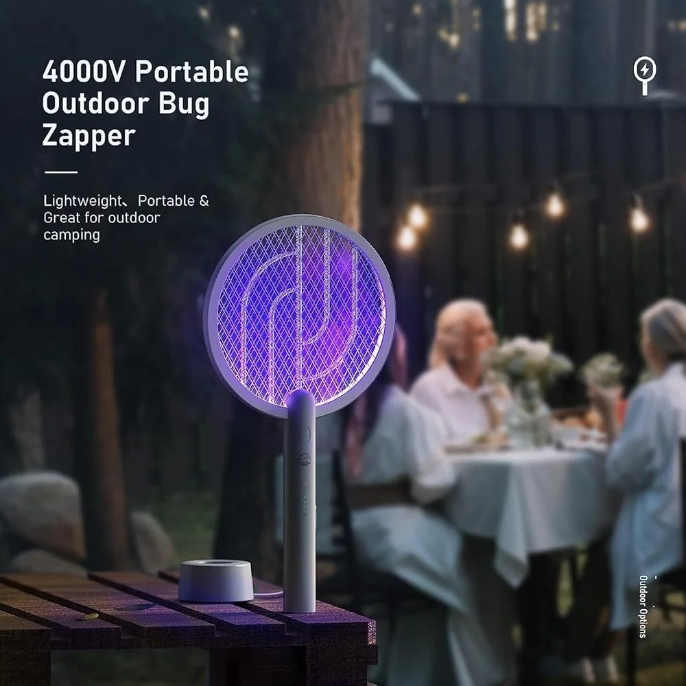 2 في 1 الكهربائية يطير منشة علة صاعق USB قابلة للشحن البعوض القاتل مصباح 4000 فولت الجهد العالي تصميم آمن سهل الاستخدام داخلي