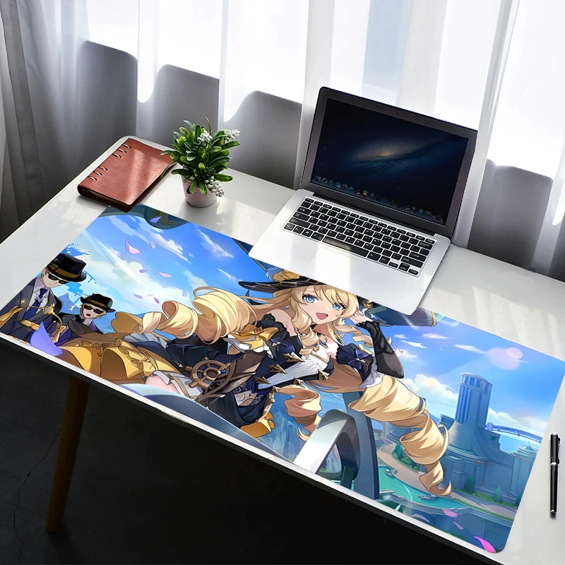 

Mouse Pad Laptop Non Slip Extended Desktop Mouse Mat PC Anime HD Keyboard Pad G-genshin Impact Navia Gaming Accessories Mousepad